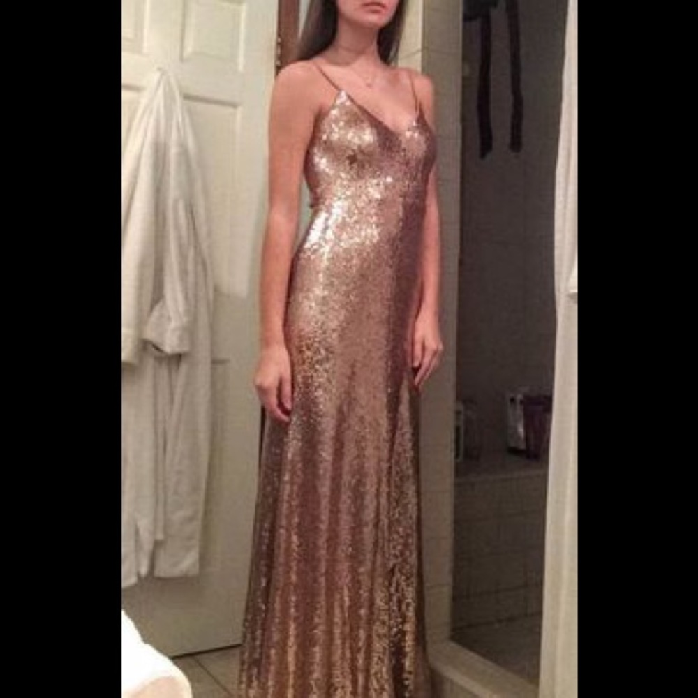 Rose Gold Maxi Dress NWOT - Picture 3 of 5
